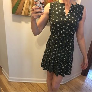 Loft xxsp olive with white accents mini dress